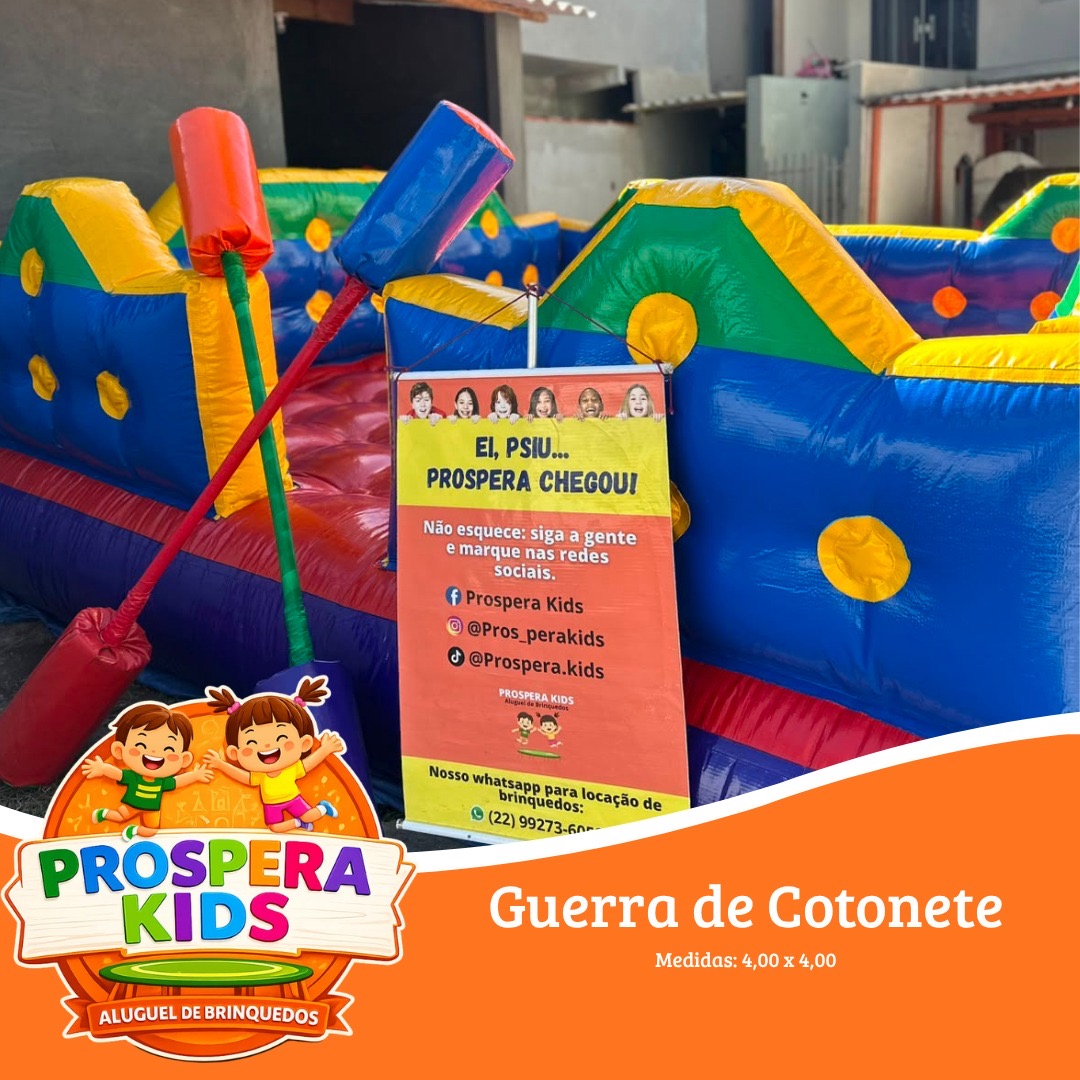 Guerra de cotonete da Próspera Kids disponível para aluguel