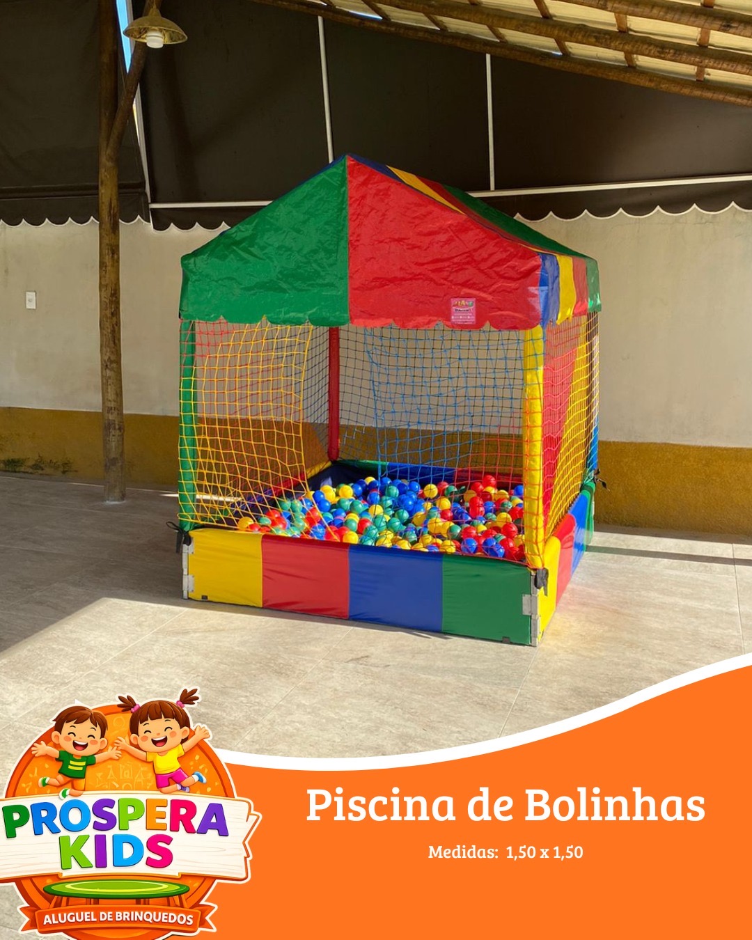 Piscina de bolinhas da Próspera Kids disponível para aluguel